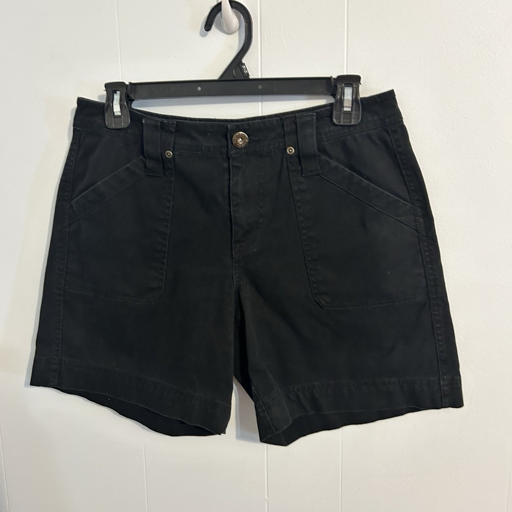 Faded‎ Glory Black Stretch Utility Shorts Womens 6 Cotton Blend FGL18459T